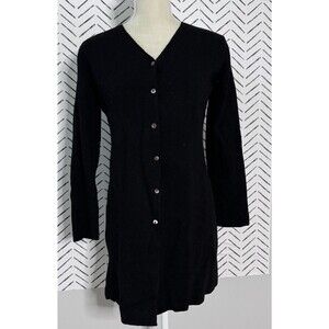 Eddie Bauer Women's Large Italian Merino Wool Long Cardigan Sweater 90s Vintage